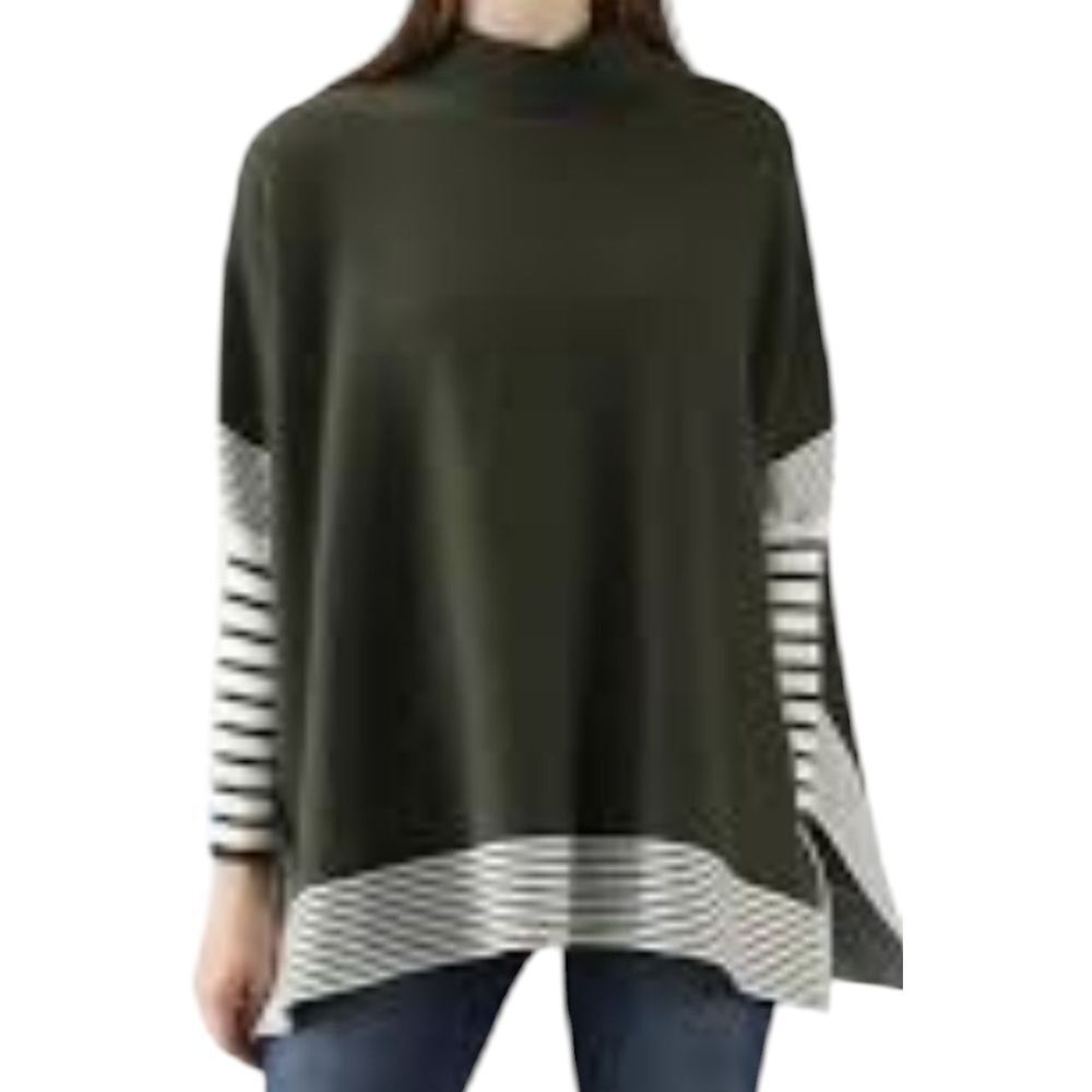 Chicwish Green and White Shrug with Modern Design one size